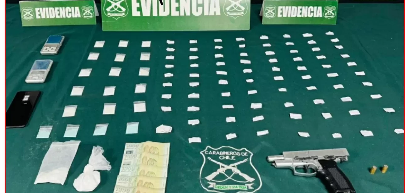 Incautan drogas y arma adaptada en operativo policial en Quilpué