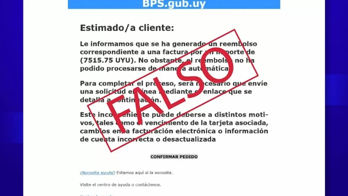 Estafadores envían mensaje haciéndose pasar por BPS para arramplar datos de trabajadores