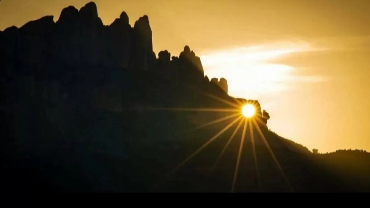 La flor de sol en la Roca Foradada de Montserrat