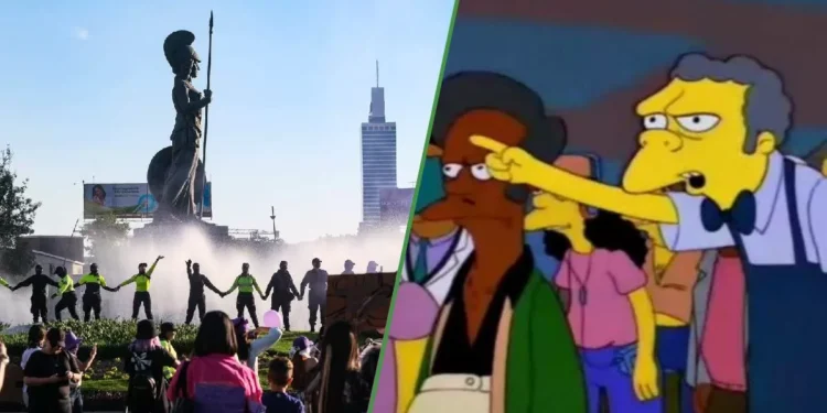 Tapatíos empiezan a ver con desconfianza la estatua de la Minerva