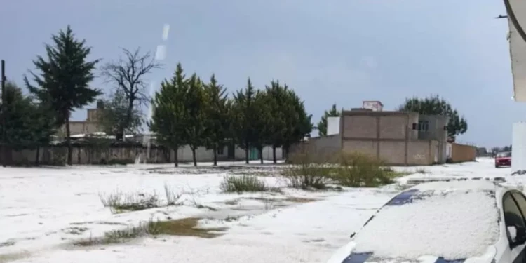 Y en Huamantla, Tlaxcala… cae tremenda granizada