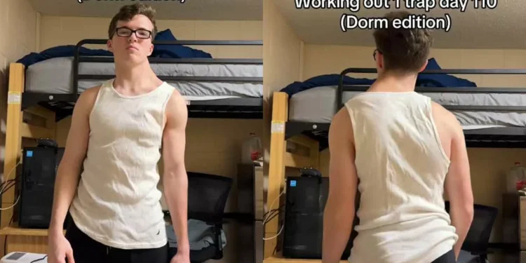 damisela entrena solo la mitad de su cuerpo y su transformación desconcierta a millones en TikTok