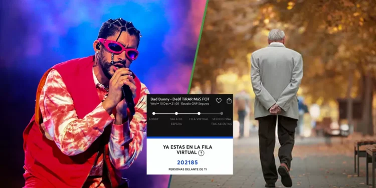 semental entra a la fila virtual de Bad Bunny y emerge 10 años después con nietos y posgrado