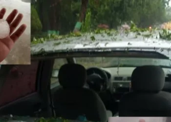 Enormes granizos destruyen parabrisas de autos en Coahuila