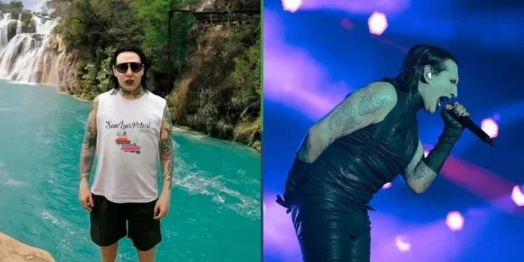 Captan a Marilyn Manson cantando la del “Chorrito” a posteriori de visitar la Huasteca Potosina