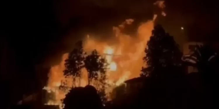 Incendio destruyó cuatro casas en Forestal Alto de Viña del Mar