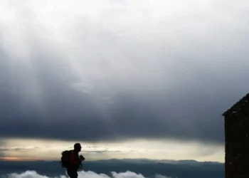 Pasos sobre la nieve en Sant Llorenç del Munt